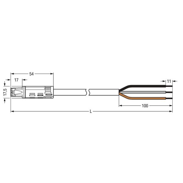 pre-assembled connecting cable Eca Socket/open-ended brown image 3