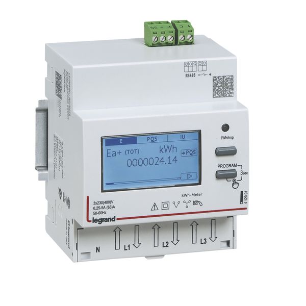 ENERGY COUNTER 63A TRI 4MODULE MID RS485 image 1