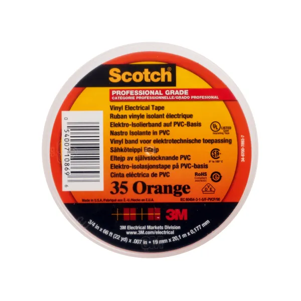 Scotch® Vinyl Color-Coding Electrical Tape 35, Orange, 19 mm x 20 m image 3