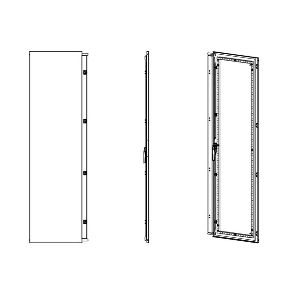 Sheet steel door left for 2 door enclosures H=2000 W=400 mm image 1