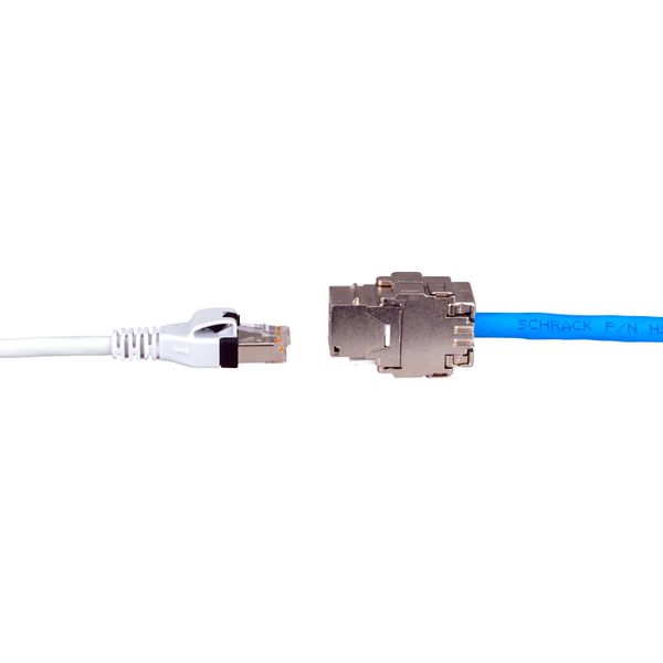 Push Pull Patchcord RJ45 shielded Cat.6a 10GB LS0H grey 3.0m image 4