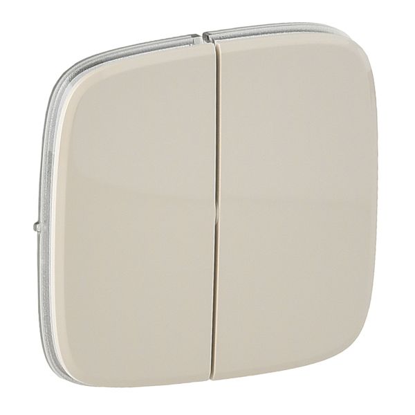 Cover plate Valena Allure - 2-gang switch/push-button - ivory image 1