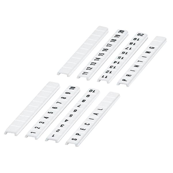 CLIP IN MARKING STRIP, FLAT, 5MM, 10 CHARACTERS 11 TO 20, PRINTED HOR image 1