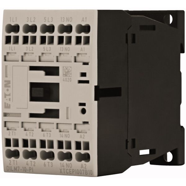 Contactor, 3 pole, 380 V 400 V 3 kW, 1 N/O, 110 V 50 Hz, 120 V 60 Hz, AC operation, Push in terminals image 2