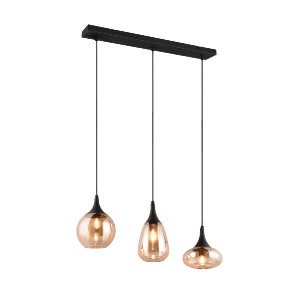 Lumina pendant 3-pc E14 matt black/amber image 1