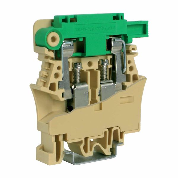 Screw terminal block 10mm2 fuse-holder, blown-fuse signal 48V, beige color image 1