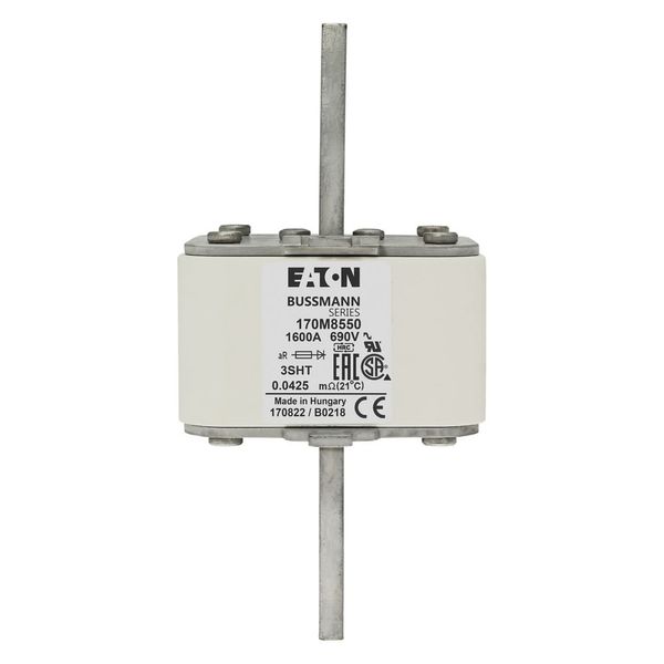 Fuse-link, high speed, 1600 A, AC 690 V, size 3, 76 x 76 x 150 mm, aR, IEC, single indicator image 15