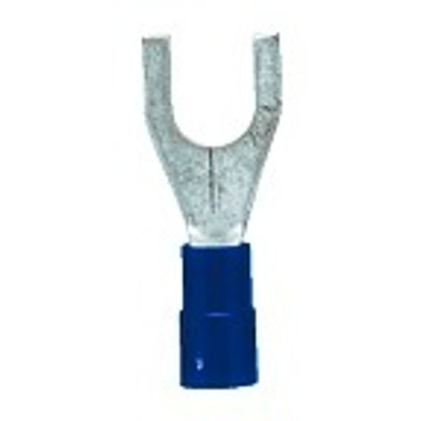 Fork crimp cable shoe, insulated, blue, 1.5-2.5mmý, M6 image 1