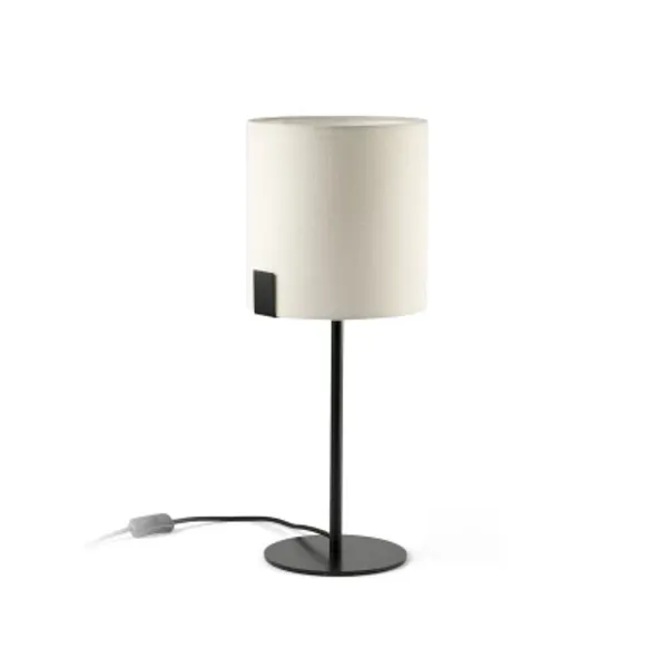 NILA TABLE LAMP BLACK W/ WHITE SHADE 1xE27 image 1