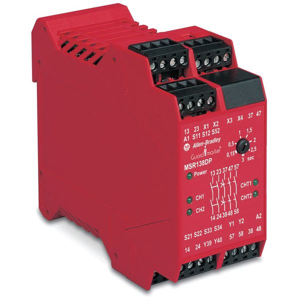 Relay, Single Function, Safety, with Delayed Outputs, 24V AC/DC image 1