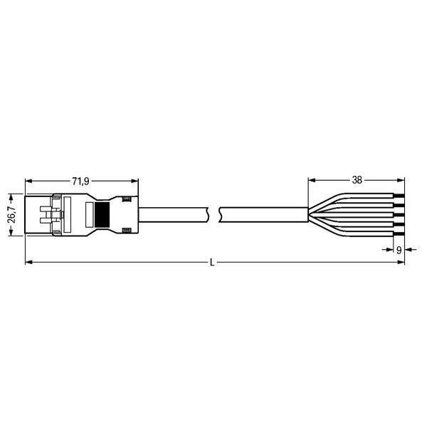 pre-assembled connecting cable Eca Plug/open-ended gray image 3