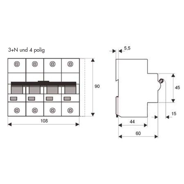 High Current Miniature Circuit Breaker C125/4 image 3