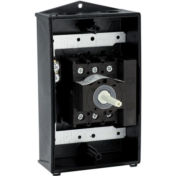 Main switch, P1, 25 A, surface mounting, 3 pole, 1 N/O, 1 N/C, Emergency switching off function, Lockable in the 0 (Off) position, hard knockout versi image 12