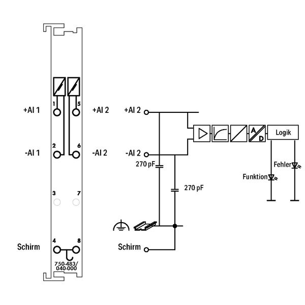 2-channel analog input 0 ... 30 VDC Differential input dark gray image 4