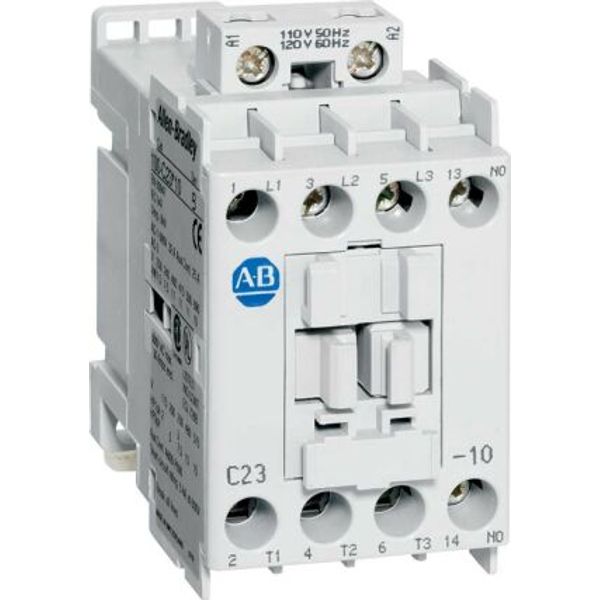 Contactor, IEC, 9A, 3P, 24VDC Electronic Coil, 1NO/0NC Auxiliary Contacts, Screw Terminals image 1