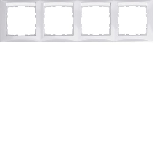 Frame with labelling field 4gang horizontal S.1, polar white glossy image 1