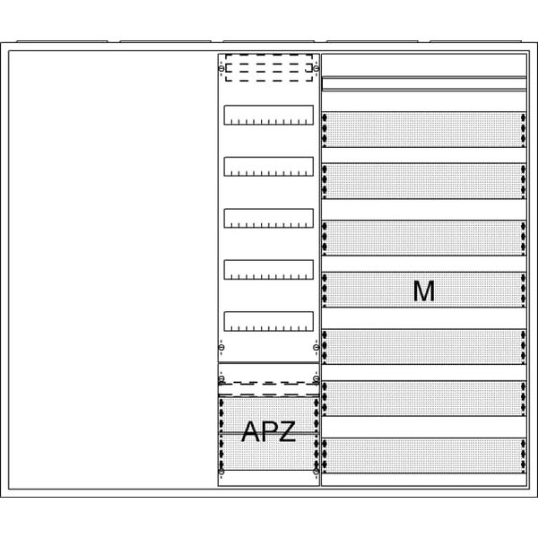 AA57A2AMM Meter board, Field width: 5, Rows: 57, 1100 mm x 1300 mm x 215 mm, Isolated (Class II), IP31 image 17