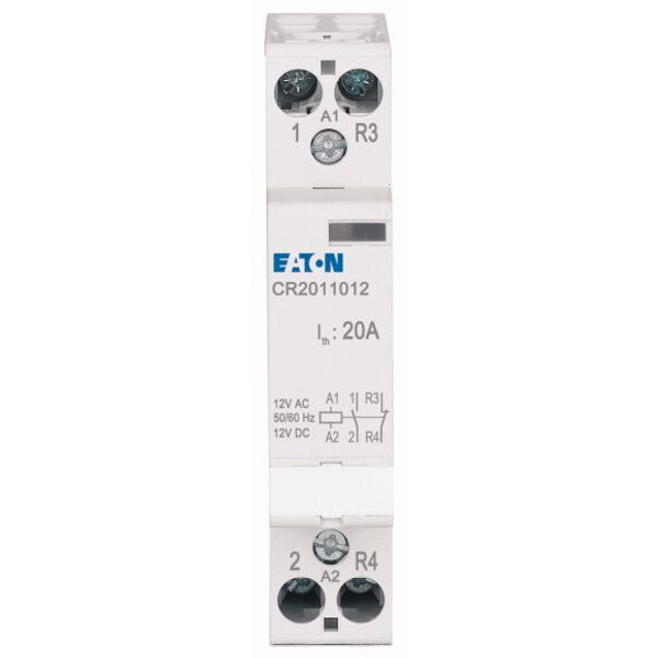 Installation contactor, 20A, 12V AC/DC, 1NO+1NC image 1