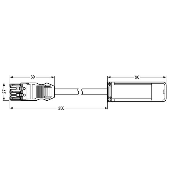Tap-off module 3 x 2.5 mm² 3-pole black image 2
