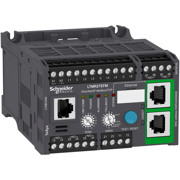 Motor Management, TeSys T, motor controller, Ethernet/IP, Modbus/TCP, 6 inputs, 3 outputs, 1.35 to 27A, 100 to 240 VAC image 5