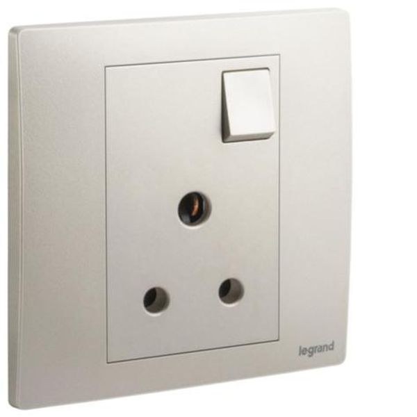 Mallia Senses - 1 gang British Standard switched socket outlet - 5A - Champagne image 1