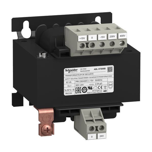voltage transformer - 230..400 V - 1 x 24 V - 63 VA image 5