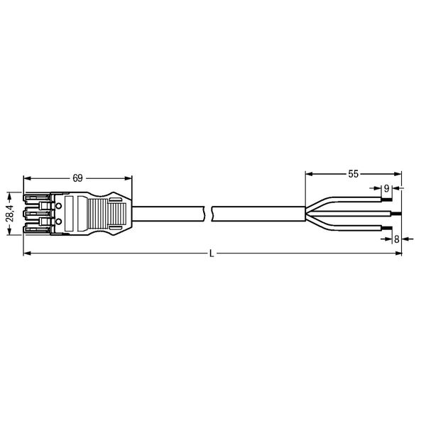 pre-assembled connecting cable Eca Socket/open-ended red image 5