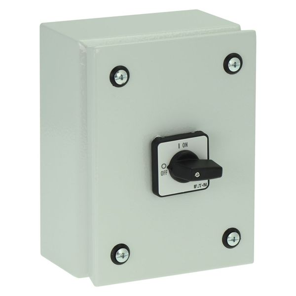 On-Off switch, P1, 40 A, 3 pole, surface mounting, with black thumb grip and front plate, in steel enclosure image 13