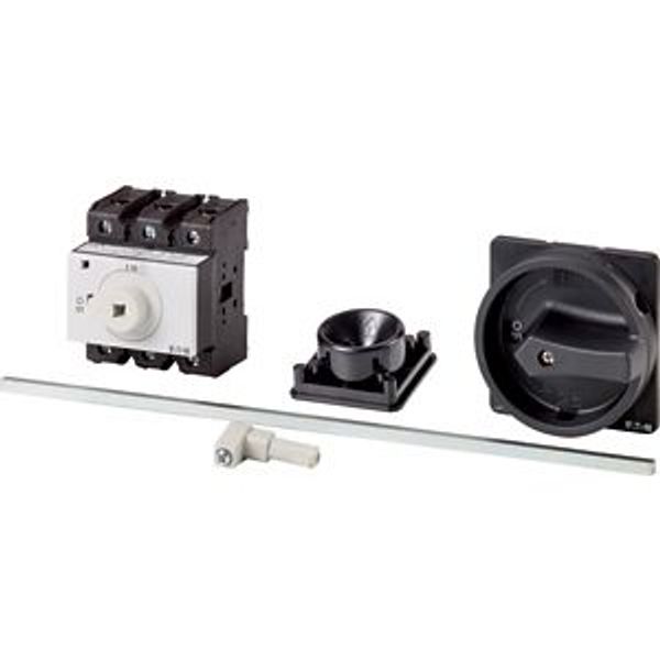 Main switch, P3, 100 A, rear mounting, 3 pole, STOP function, With black rotary handle and locking ring, Lockable in the 0 (Off) position, With metal image 2