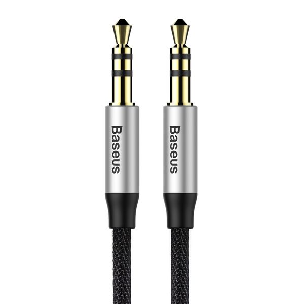 Cable AUX 3.5mm-3.5mm stereo audio, 1.0m silver / black BASEUS image 5