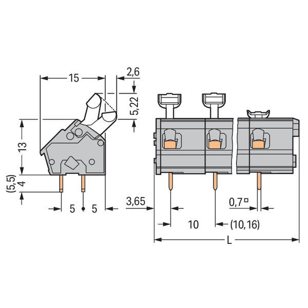 PCB terminal block push-button 2.5 mm² gray image 5