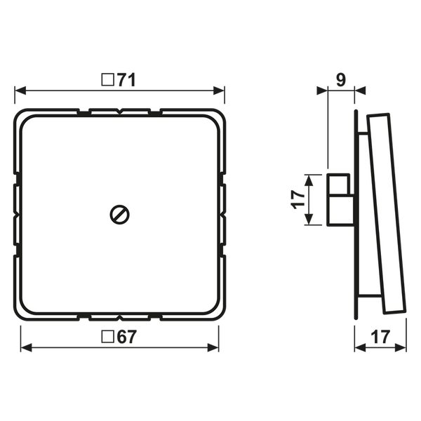 Cable outlet w.center plate and insert CD590ALG image 3