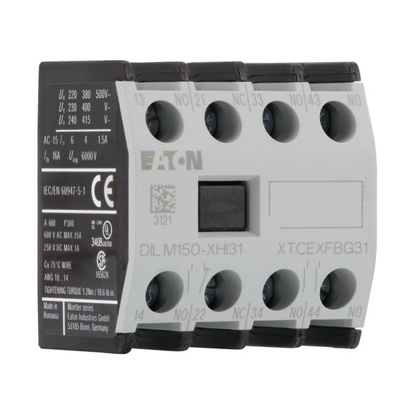 Auxiliary contact module, 4 pole, Ith= 16 A, 3 N/O, 1 NC, Front fixing, Screw terminals, DILM40 - DILM170 image 12