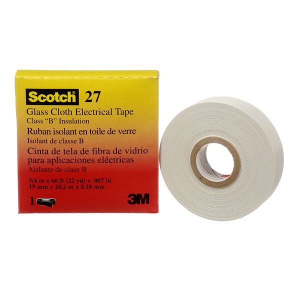 3M™ Glass Cloth Electrical Tape 27, 19 mm x 20 m, 0.18 mm image 1