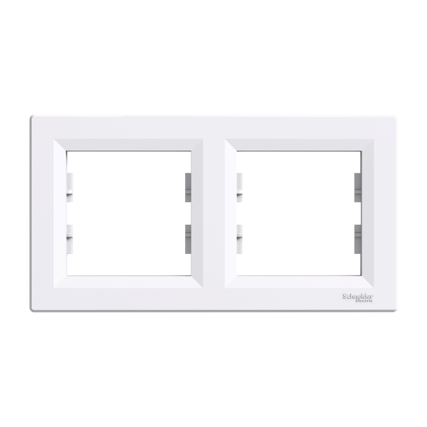 Asfora - horizontal 2-gang frame - white image 4