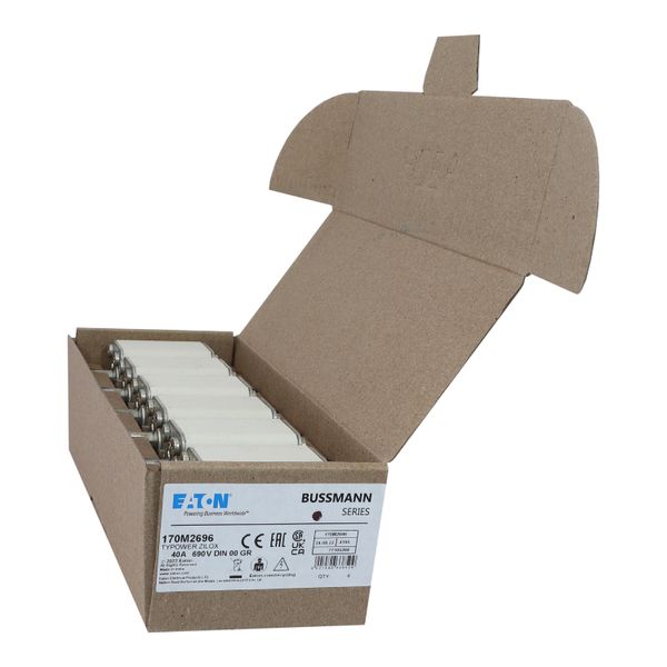 Fuse-link, high speed, 40 A, AC 690 V, DIN 00, 30 x 60 x 79 mm, gR, DIN, IEC, single indicator image 17