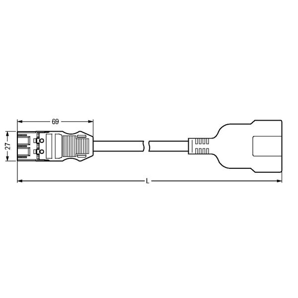 pre-assembled adapter cable Eca Plug/SCHUKO coupler black image 1