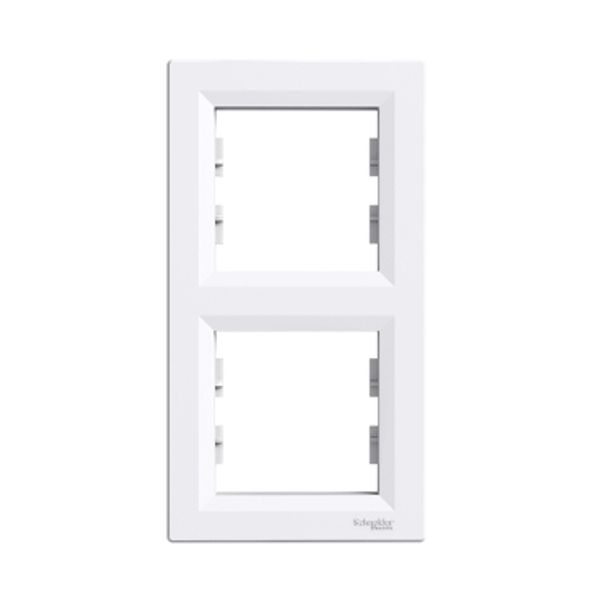Asfora - vertical 2-gang frame - white image 2