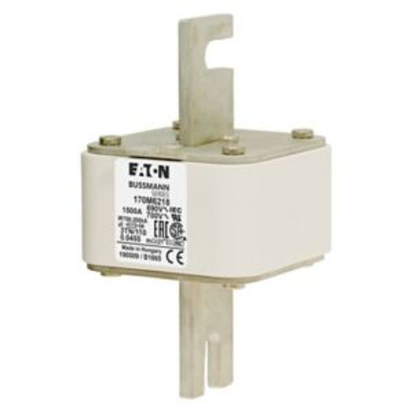 Fuse-link, high speed, 1500 A, AC 690 V, DIN 3, 76 x 90 x 139 mm, aR, DIN, IEC, type T indicator image 6