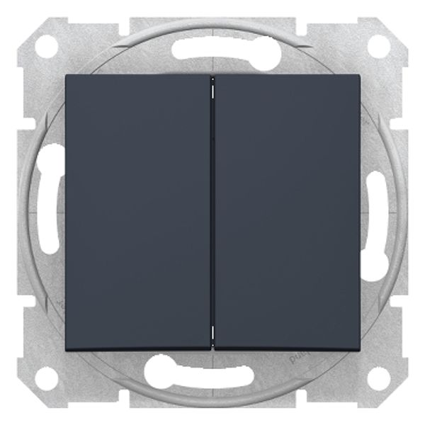 Sedna - double 2way switch - 10AX without frame graphite image 1