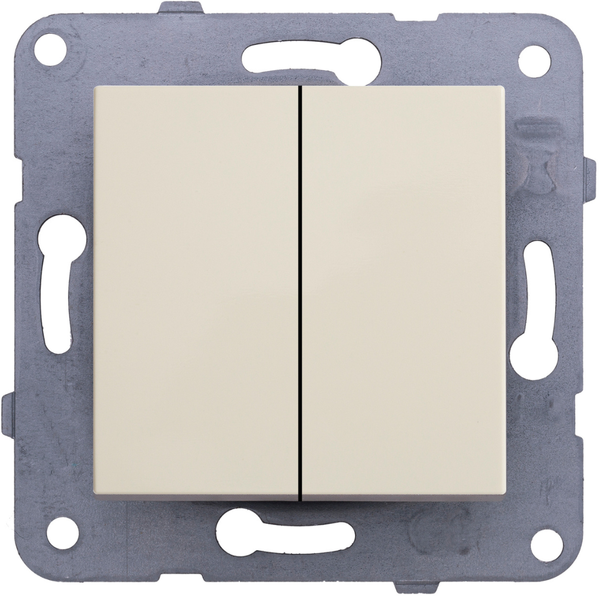 Karre-Meridian Beige (Quick Connection) Impulse Two Gang Switch image 1