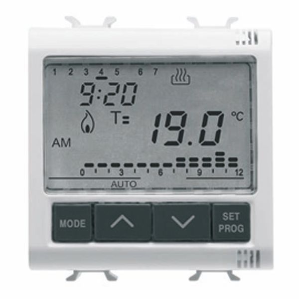 TIMED THERMOSTAT - DAILY/WEEKLY PROGRAMMING - 230V ac 50/60Hz - 2 MODULES - SYSTEM WHITE image 2