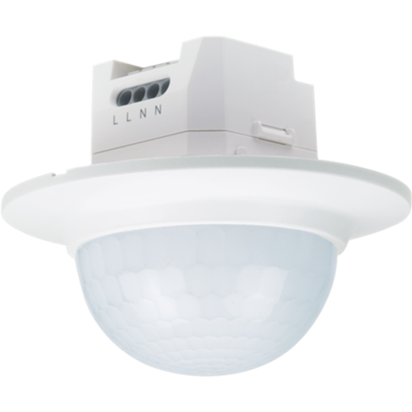 Presence detector, 230 V, secondary, 26 m, round, for flush-mounting box, white image 1