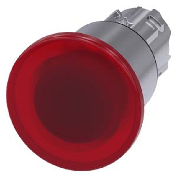 Illuminated mushroom pushbutton, 22 mm, round, metal, shiny, red, 40 mm, 3 switch positions, latches after pushing in, unlatches by pull-to-unlatch  3SU1051-1EA20-0AA0-Z Y12 image 2