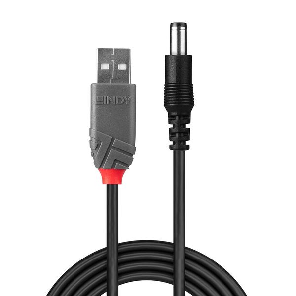 USB 2.0 Type A to 5.5mm DC Cable, 1.5m USB Type A Male to 5.5mm outer/2.5mm inner diameter DC connector image 2