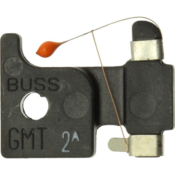 Eaton Bussmann series GMT telecommunication fuse, Color code orange, 125 Vac, 60 Vdc, 2A, Non Indicating, Fast-acting, Tin-plated beryllium copper terminal image 1
