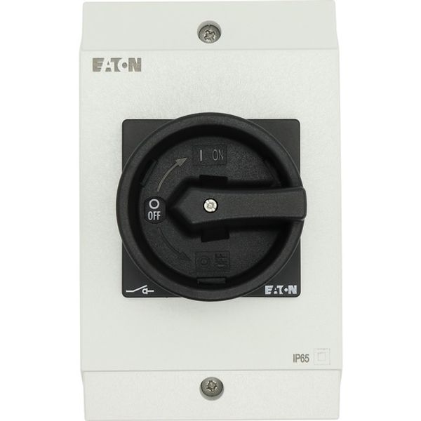 Main switch, T3, 32 A, surface mounting, 4 contact unit(s), 8-pole, STOP function, With black rotary handle and locking ring, Lockable in the 0 (Off) image 4