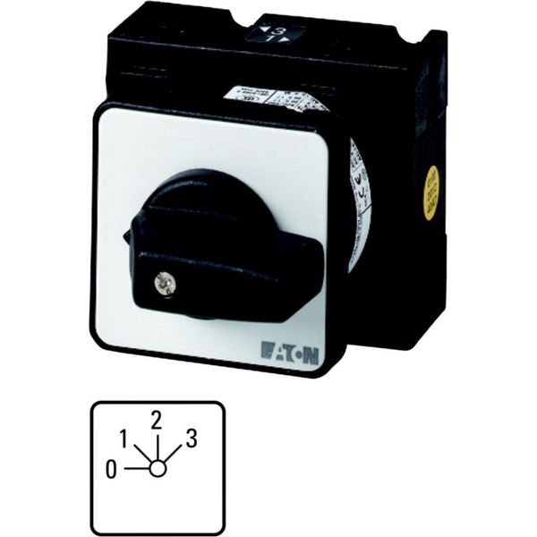 Step switches, T3, 32 A, centre mounting, 2 contact unit(s), Contacts: 3, 45 °, maintained, With 0 (Off) position, 0-3, Design number 8311 image 1