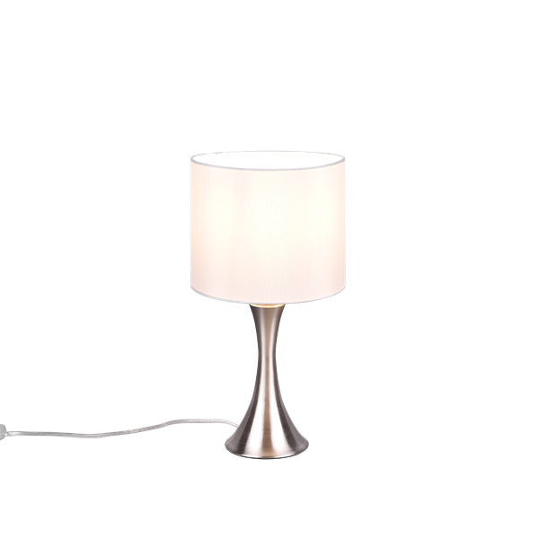 Sabia table lamp 37 cm E27 brushed steel/white image 1