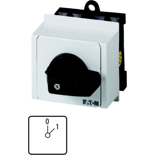 ON-OFF switches, T0, 20 A, service distribution board mounting, 1 contact unit(s), Contacts: 2, 45 °, maintained, With 0 (Off) position, 0-1, Design n image 3